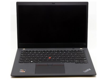 Серый ноутбук Lenovo Thinkpad T14s Gen2, вид спереди